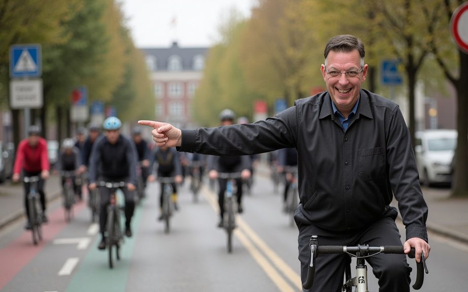 Hermann Meyer auf dem Fahrrad